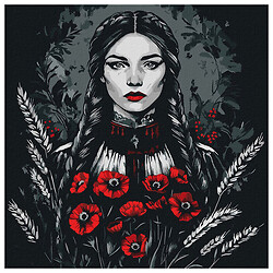 Набор для росписи по номерам "Женская сила", 40х40см, Ідейка