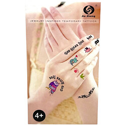 Набор временных тату, 4 листа, Mic