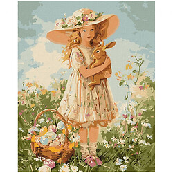 Набор для росписи по номерам "Девочка с кроликом", 40х50см, Mic