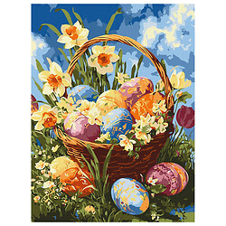 Набор для росписи по номерам "Корзина с писанками и нарциссами", 30х40см, Mic