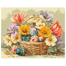 Набор для росписи по номерам "Пасхальная корзина с цветами", 40х50см, Mic