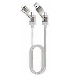 USB кабель Amaya ACD-390 Apple iPhone SE 2022 / iPhone 14 Pro Max / iPhone 14 Plus / iPhone 14 Pro / iPhone 14 / iPhone 13 Pro / iPhone 13 Mini / iPhone 13 / iPhone 13 Pro Max / iPhone 12 Mini / iPhone 12 Pro Max, Lightning, Type-C, 1.0 м., Бежевый