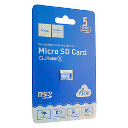 Карта пам'яті Hoco microSDHC, 4 Гб., Синій