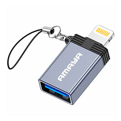 Адаптер Amaya 01UL Apple iPhone SE 2022 / iPhone 14 Pro Max / iPhone 14 Plus / iPhone 14 Pro / iPhone 14 / iPhone 13 Pro / iPhone 13 Mini / iPhone 13 / iPhone 13 Pro Max / iPhone 12 Mini / iPhone 12 Pro Max / iPhone 12 Pro, USB, Lightning, Серый