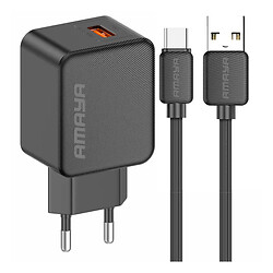 СЗУ Amaya E111U, З кабелем, Type-C, Чорний