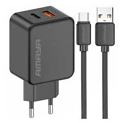 СЗУ Amaya E113UC, З кабелем, Type-C, Чорний