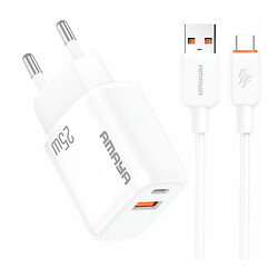 СЗУ Amaya E231D, С кабелем, Type-C, Белый