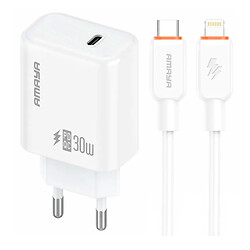 СЗУ Amaya E76D, С кабелем, Type-C, Белый