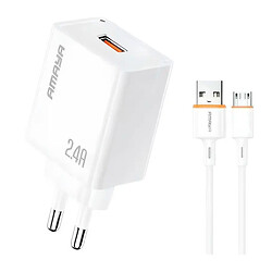 СЗУ Amaya E79D, С кабелем, MicroUSB, Белый