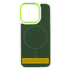 Чехол (накладка) Apple iPhone 16 Pro Max, TechWoven Hybrid, MagSafe, White-Green, Белый