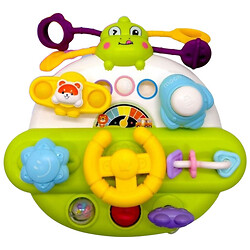 Бизиборд "Кермо", резиновые веревочки, спинер, пальчиковые игры, попот, пискавка, трещотка, замок зажигания, 2 крепления на липучках, в коробке, Mic