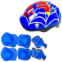 Защитное снаряжение "Человек-Паук": шлем, налокотники, наколенники, запястья, в сетке, Mic