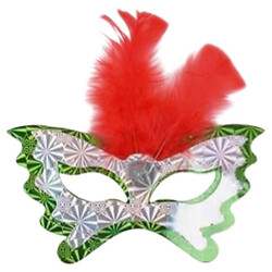 Маска 3D голограмма с перьями, 18x9см, микс видов, Mic