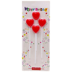 Набор свечей для торта "Сердечки", 4шт., Mic