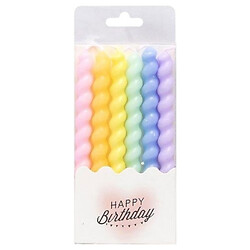 Набор свечей для торта, 6 шт., цветная спираль, Mic