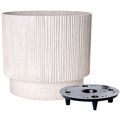 Вазон для квітів пластиковий із вставкою Алеана Осло Wood троянда, d=16 см