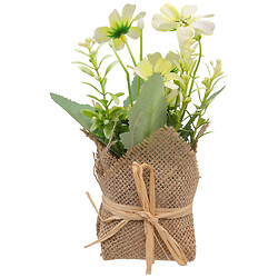 Декор для дома Цветы искусственные в горшке из мешковины