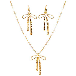 Набор бижутерии женской бантики: серьги, цепочка