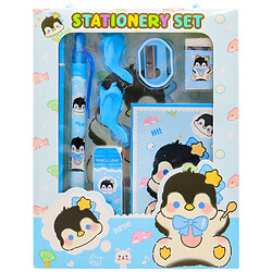 Набор канцелярский детский: блокнот, принадлежности, 9 предметов