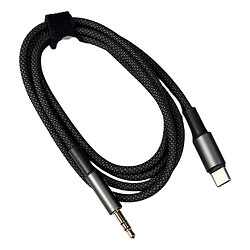 AUX кабель Remax CB08 Velocity, Type-C, 1.2 м., 3.5 мм., Черный