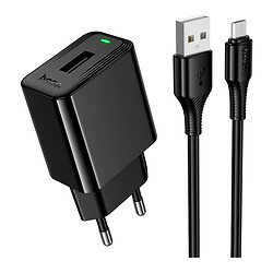 СЗУ Hoco CS91A Leader, С кабелем, MicroUSB, Черный