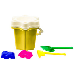 Відро "Квіточка-2", набір: лопатка+граблі+2 пасочки, Bamsic