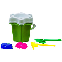 Відро "Квіточка-2", набір: лопатка+граблі+2 пасочки, Bamsic