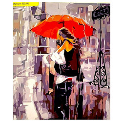Картина за номерами "Двоє під червоною парасолькою", 40x50 см, Оптифрост