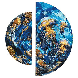 Картина по номерам с красками металлик "В глубинах океана", полукруги 50 см, 70 см, Origami