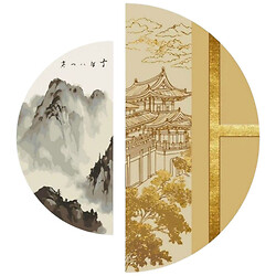 Картина по номерам с красками металлик "Японский дух", полукруги 50 см, 70 см, Origami