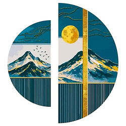 Картина по номерам с красками металлик "Японский пейзаж", полукруги 50 см, 70 см, Origami