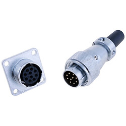 Роз'єм WS16-10, комплект "мама"+"тато", квадратний фланець