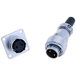 Роз'єм WS16-2, комплект "мама"+"тато", квадратний фланець