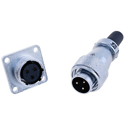 Роз'єм WS16-3, комплект "мама"+"тато", квадратний фланець