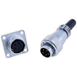 Роз'єм WS16-5, комплект "мама"+"тато", квадратний фланець