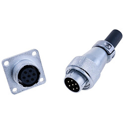 Разъем WS16-7, комплект "мама"+ "папа", квадратный фланец