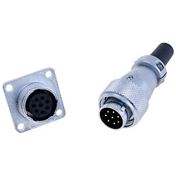 Роз'єм WS16-8, комплект "мама"+"тато", квадратний фланець