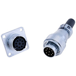 Роз'єм WS16-9, комплект "мама"+ "тато", квадратний фланець