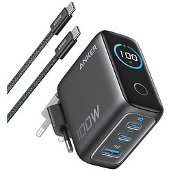 СЗУ Anker GaN Charger B121BGZ1, С кабелем, Type-C, 1.5 м., Черный