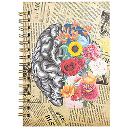 Блокнот А6 на спіралі "Мозок з квітами", 96 аркушів