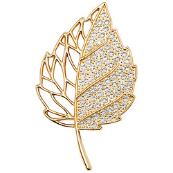 Брошь металлическая фигурная "Листочек"