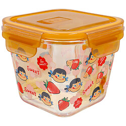 Контейнер пищевой стеклянный квадратный с пластиковой крышкой, 850 мл