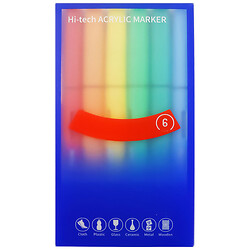 Набор маркеров для рисования акриловых, 6 цветов