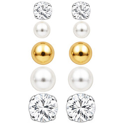 Набор женских серьг-гвоздичек Lovit, 5 пар