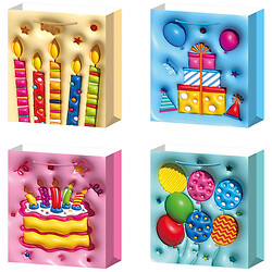 Пакет подарочный бумажный 3D принт "Нарру Virthday", 31х40х12 см