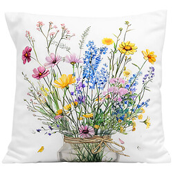 Подушка декоративна квадратна з квітковим принтом, 40х40 см