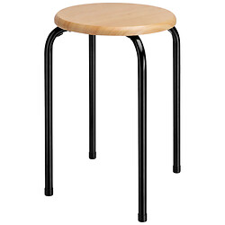 Табурет декоративний металевий з дерев'яним сидіням