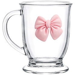 Чашка стеклянная прозрачная с декором Бантик, 460 мл