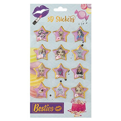 3D наклейки с блестками "Звезда", 12 шт., Besties