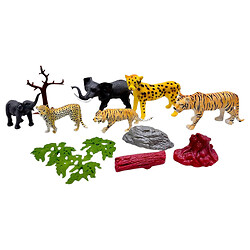 Набор животных "Дикие животные", фигурки, декорации, средняя длина 11 см, в пакете, Mic